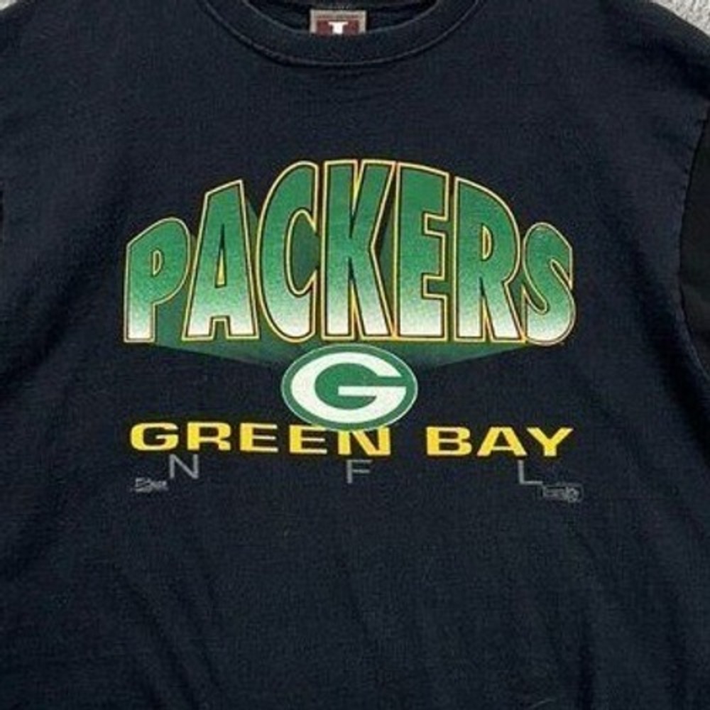 Vintage Green Bay Packers T-Shirt  Shirt Men Large Black Made In USA Jostens